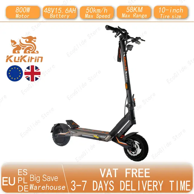 KuKirin T3 Scooter électrique 800W moteur 48V15.6Ah batterie 45 KM/h 58KM portée maximale Scooter électrique pliable 10 "pneus e-scooter 1