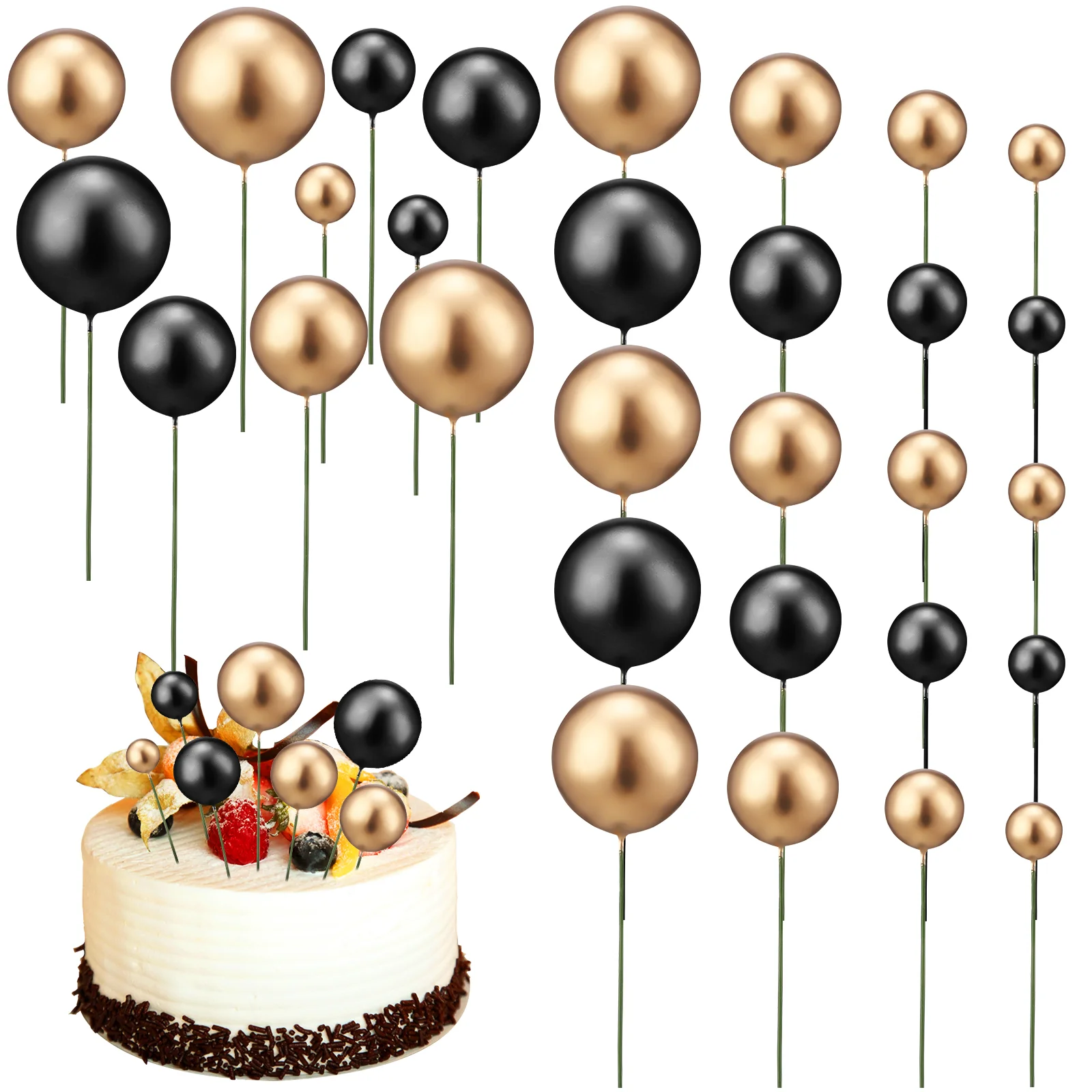 

Ball Cake Toppers Cake Balls Cake Pick Cake Toppers Cupcake Topper Cake Balls Decor Mixed Gold Ball Silver Ball Decor