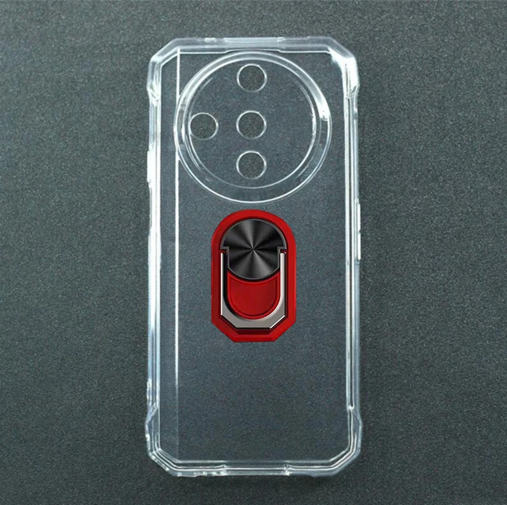 Back Finger Ring Soft TPU Silicone Phone Case with Bracket Design