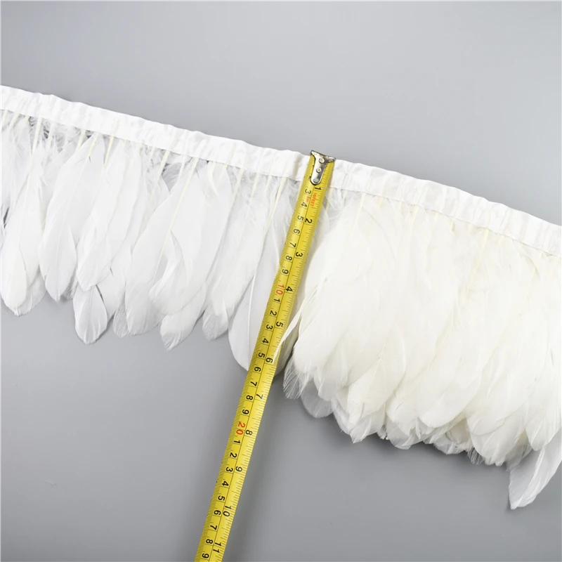 Ostrich Feathers Mixed Color Feathers Pheasant Feathers Goose Feathers Craft Feathers Natural Feathers Turkey Feathers 1Meter White Black Pheasant Feathers for Clothes Feather Trim Needlework Tape Fluffy Turkey Ostrich Goose Marabou Fringes Sewing