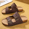 Large Men Boken Shoes and Slippers Unisex Matte Casual Leather Double Breasted Trendy Boken Sandals  Lightweight and Fashionable 1