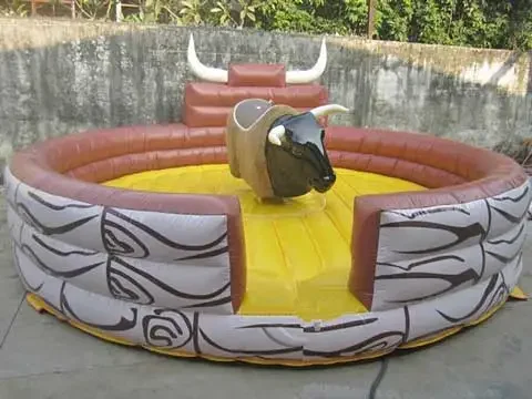 Outdoor Commercial Mechanical Bull Inflatable Mat Adults Bullfight Inflatable Games With Free Mattress