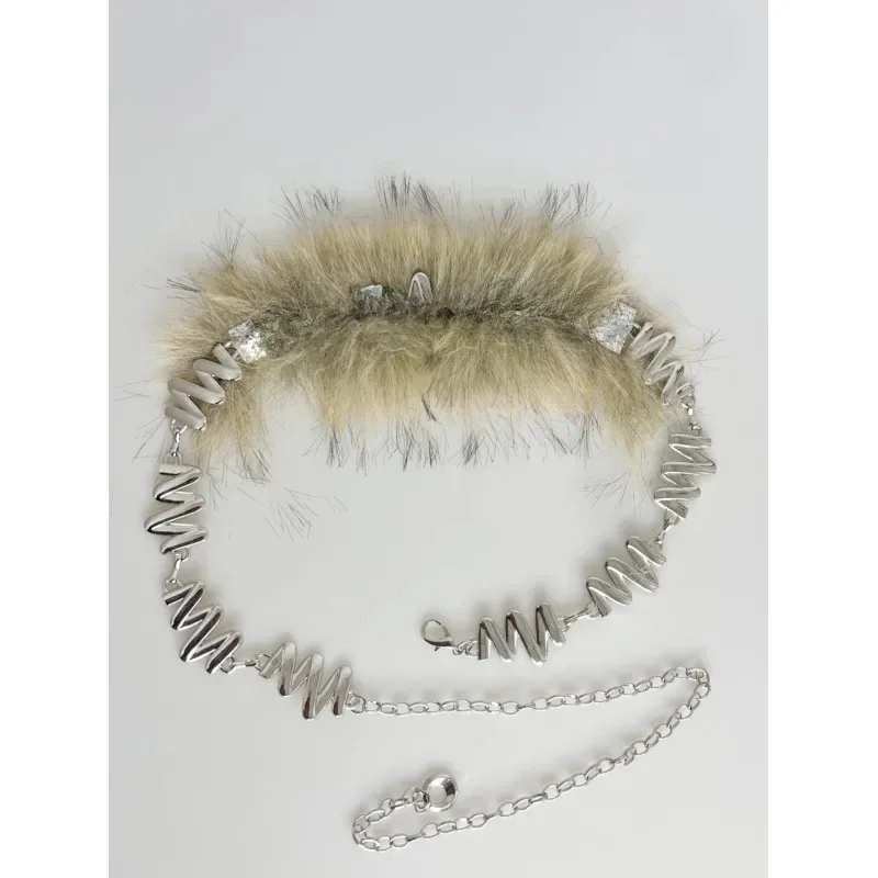 Letter fur waist chain
