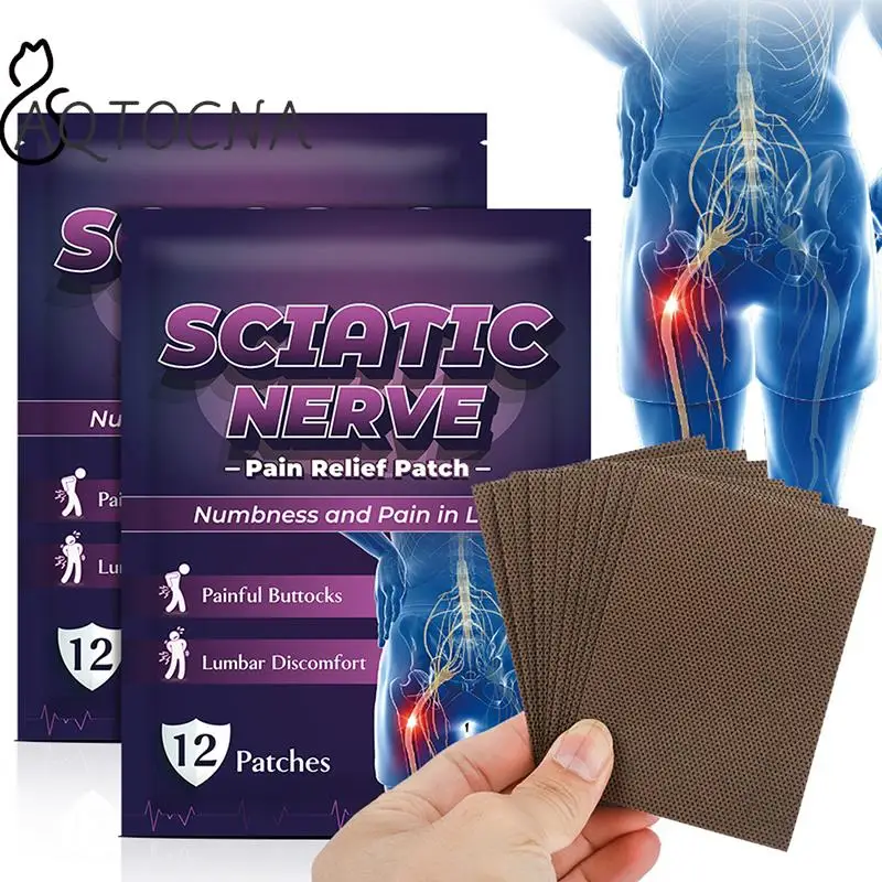 

12Pcs Sciatica Nerve Pain Relief Patch Body Balm Meridians Plaster For Unisex Muscular Pain Relieving Health Care