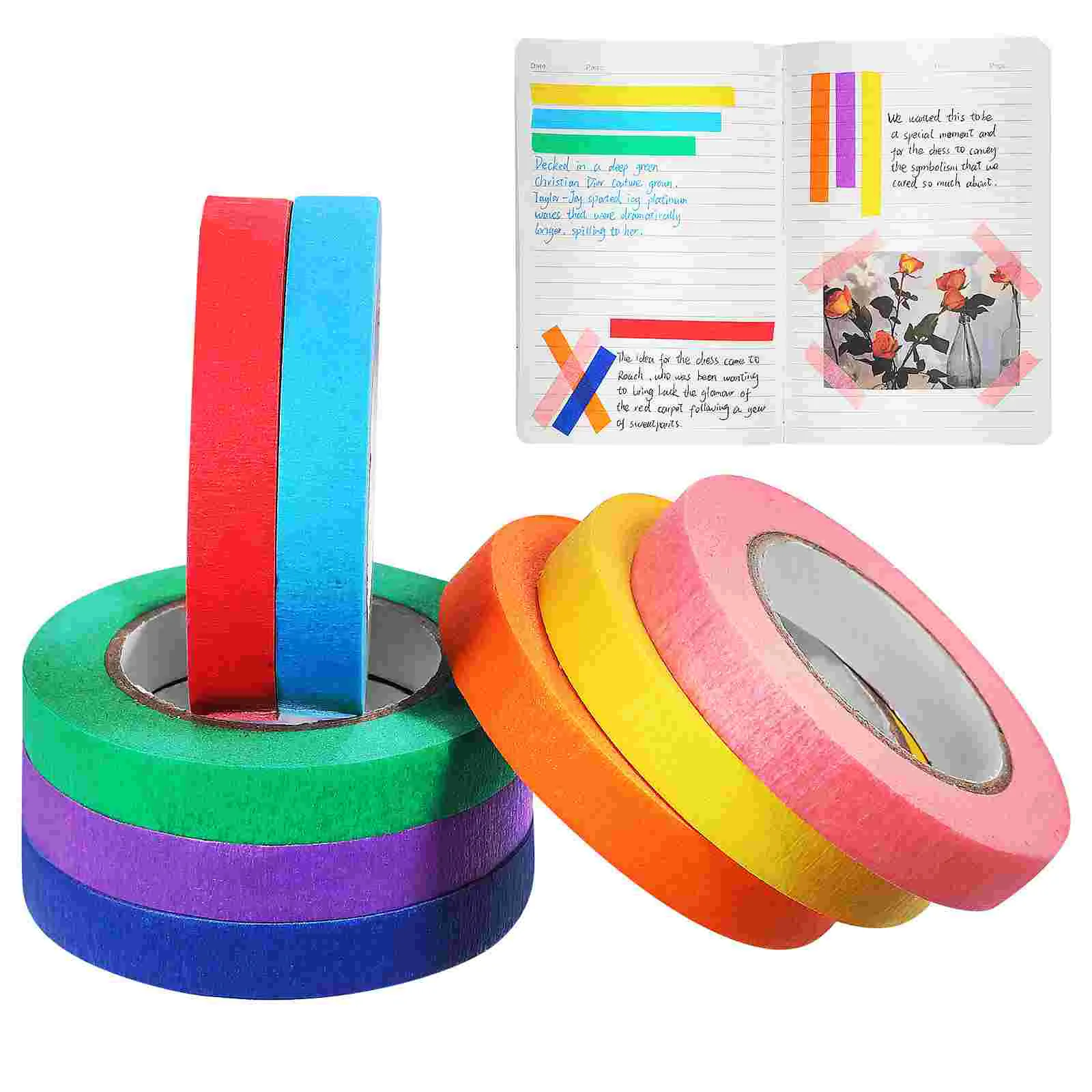 

Colored Masking Tape Rainbow Colors Craft Art Paper Tape Adhesive Printing DIY Scrapbooking Deco Washi Tape