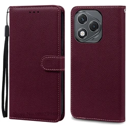 Leather Wallet Flip Case for Honor 400 Series - Elegant Protection and Style (Wine Red)