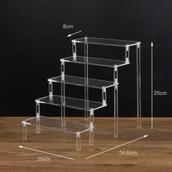 Sleek Black Acrylic Multi-Tier Display Stand for Collectibles and Décor (1 tier 30x8)