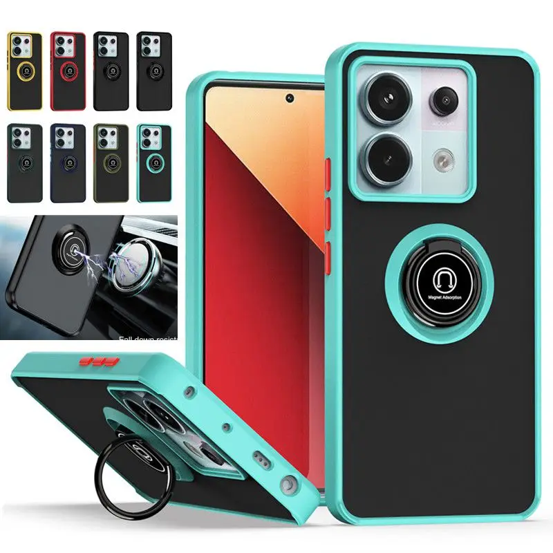 Armor Matte Shockproof Case with Magnetic Ring Holder and Stand