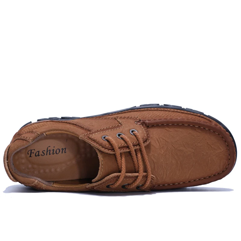 Genuine Leather Men's Shoes Outdoor Loafers Handmade Dad Shoes