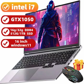 16" intel core i7-8750H GTX1050 gaming laptops portable notebook computer pc 32GB DDR4 1TB windows 11 Backlit Keyboard special 1