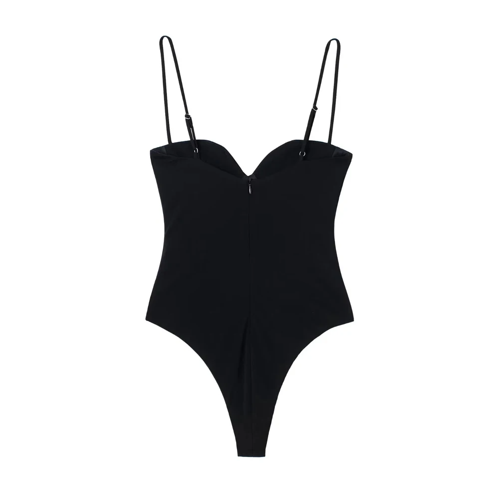 sweetheart draped bodysuit in solid color