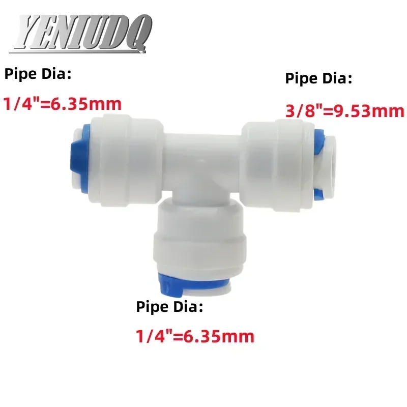 RO Water Hose Connection 1pcs RO Water Hose Connection Straight Elbow Tee Cross 1/4" 3/8" Coupling Plastic Quick Pipe Fitting Reverse Osmosis Connector