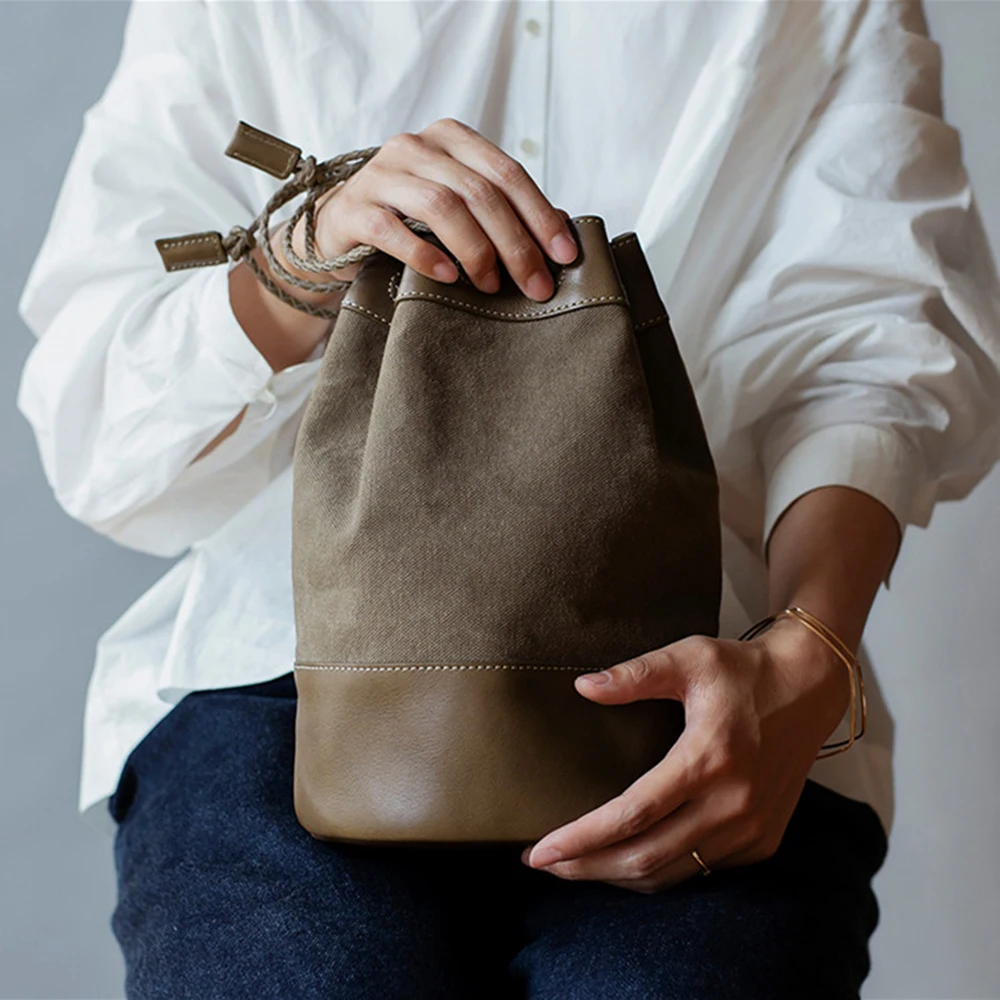 diy Leather kraft bucket handbag die cutting kraft paper sewing pattern hollowed stencil template 21x32x21cm