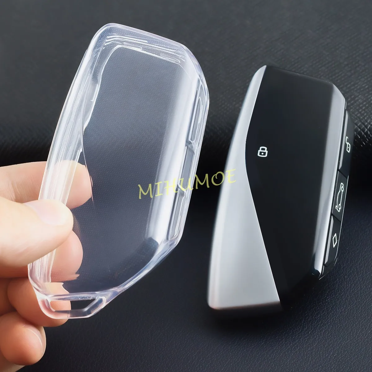 M.JVisun Forgé Fibre De Carbone Coques De Clé Pour BMW Série 7 I5 I7 IX X1 X5 X6 X7 XM 2023-2024 3 Bouton 4 Bouton Porte-clé Coque Clé De Voiture - Noir