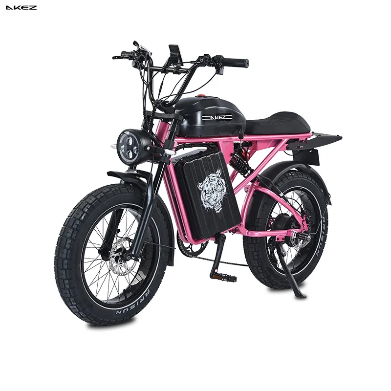 AKEZ-S2PRO-Dual Battery Model 1500W48V26AH All-Terrain Fat Tire Electric Bicycle Dual Suspension Retro Model