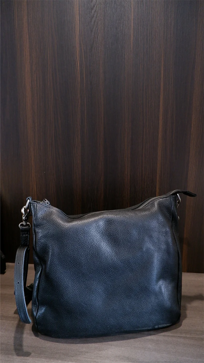PNDME Vintage hochwertige Oberschicht Rindsleder Damen Umhängetasche Outdoor Pendeln echtes Leder große Kapazität Unterarmtasche – Detail 15