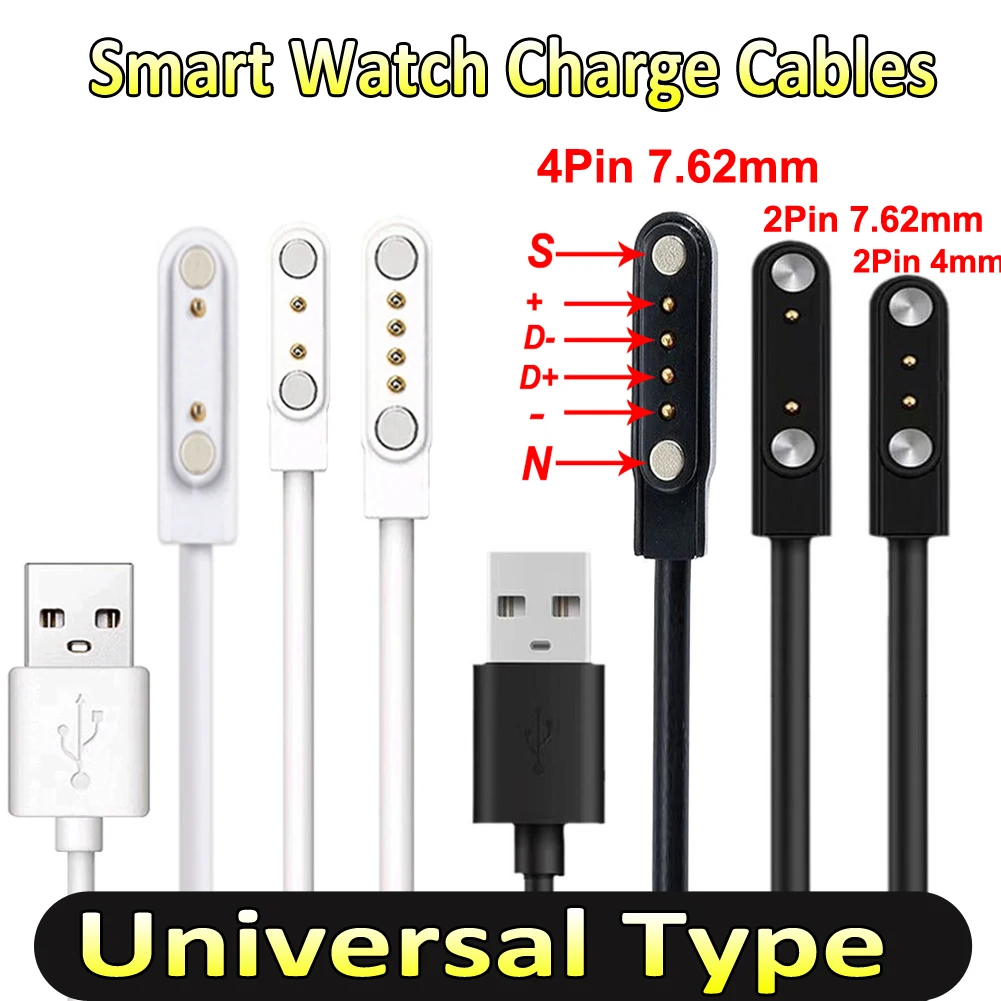 Chargeur Montre Connectée Smart Watch Câble Charge Magnétique Smartwatch OcioDual - 7.62mm Broches - Universel Pour Montres Connectées - USB Câbles Pour Montres Connectées