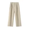 BM&MD&ZA 2024 early autumn women's new commuting versatile slim sleeveless cotton and linen vest mid-waist trousers suit 5