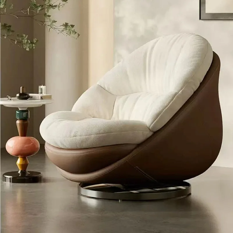 כיסא נוח איטלקי מינימליסטי כיסא ספה סובב מודרני פשוט מעצב כיסא נוח לסלון מרפסת כיסא עצלן