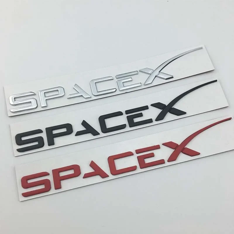 

Наклейки для багажника из цинкового сплава, Эмблема для Tesla SpaceX Logo Model 3 S X Roadster Letter, боковой задний значок, автомобильные аксессуары