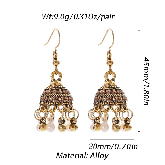 Tibetan Jewelry Silver Color India Geometric Hanging Dangle Drop Earrings  Bohemia Bells Jhumka Earrings - Dangle Earrings - AliExpress
