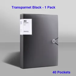 A4 Transparent Waterproof Document Organizer Folder (Black)