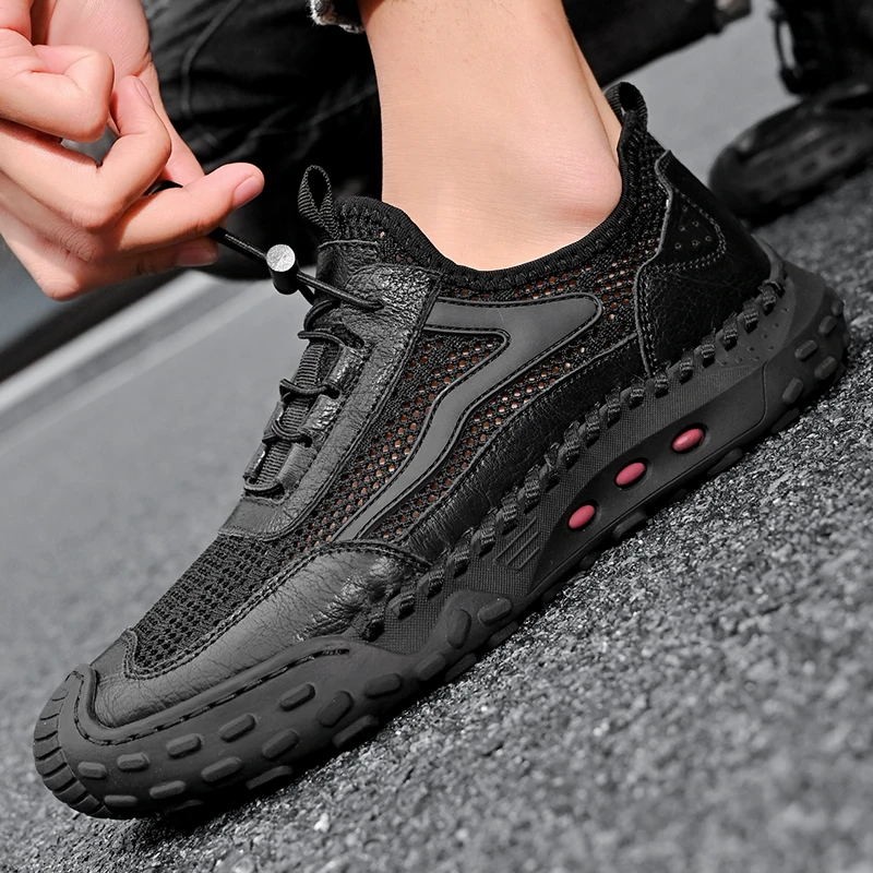 

Summer Men's Sandals Fashion Casual Non slip Large Casual Leather Breathable Lightweight Versatile Durable Sandals Beach Shoes
