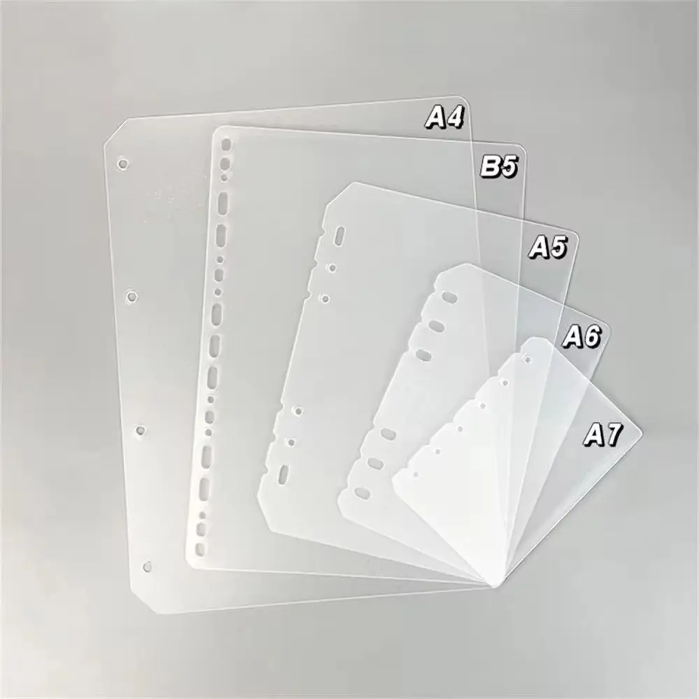 10Pcs A4 A5 A6 A7 노트북 디바이더 무광택 문구 액세서리 내부 종이 분리기 범용 PP 바인더 주최자 배플