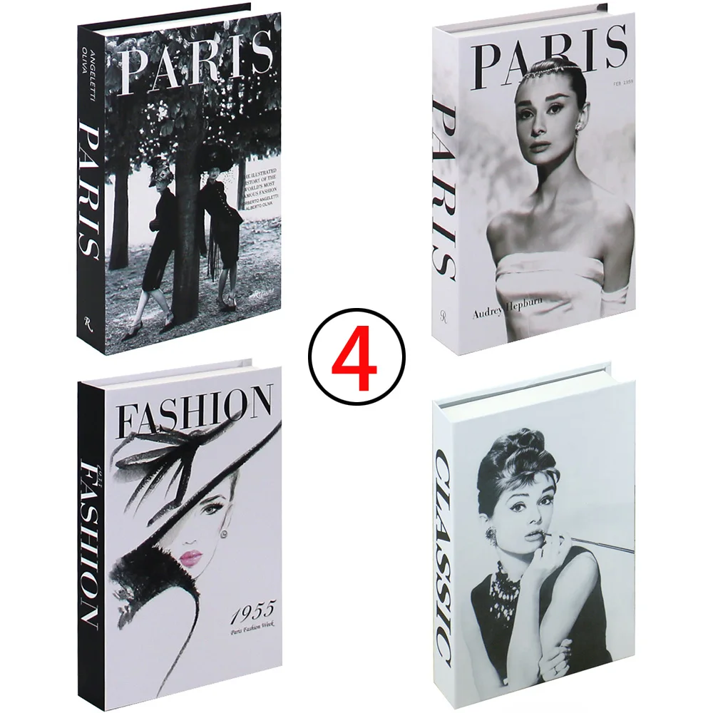  4pcs Fashion Decorative Books Faux Books for