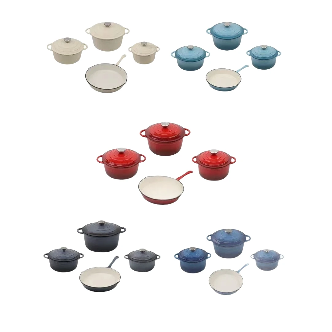 Enamel pot Household enamel pot Soup casserole Universal cooking pot Four-piece set of pots and pans