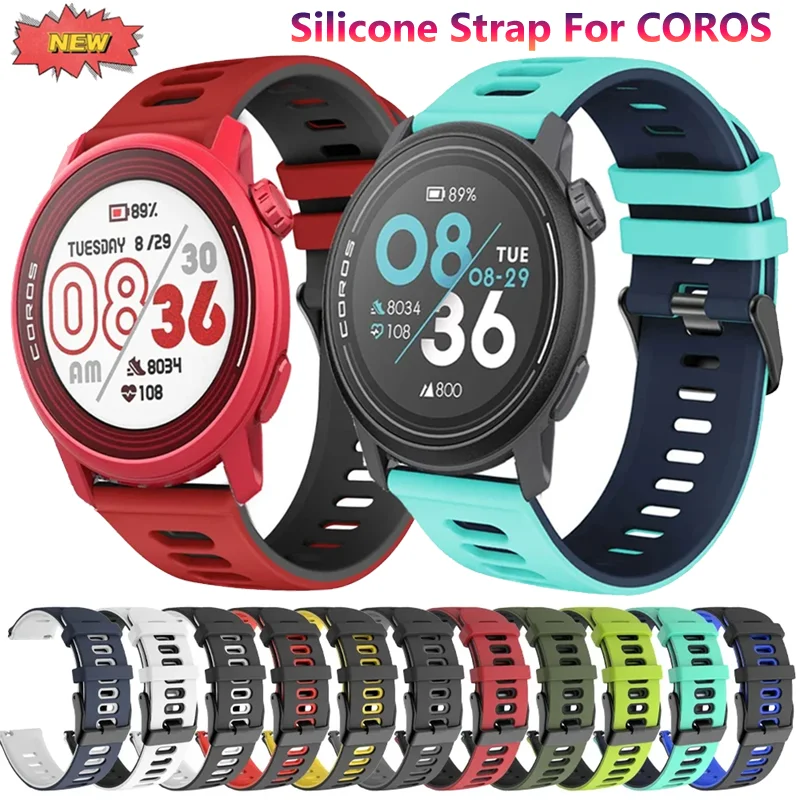 Silicone Sports Strap - Soft & Comfortable Wristband, 20/22mm