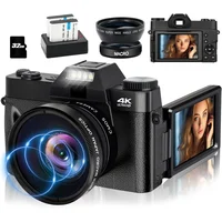 4K Digital Camera for Photography 48MP WiFi Autofocus Compact Video Camera 16X Digital Zoom Anti-Shake Vlog Camera 3″Flip Screen