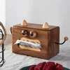 Wooden Little Freak Tissue Box, Wood Simple Drawing Paper Case 1