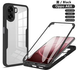 Full Body 360° Protection Clear Screen Protector Case for OPPO A6 Pro 5G (Black)