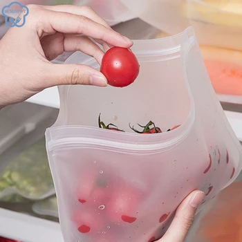 Conteneurs étanches en Silicone pour le stockage des aliments, réutilisables, à fermeture éclair 1