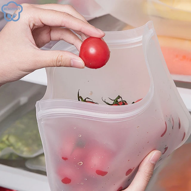 Conteneurs étanches en Silicone pour le stockage des aliments, réutilisables, à fermeture éclair 1