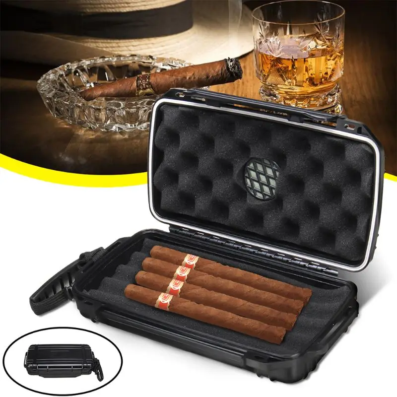 CigarPlasticTravelHumidorCaseWaterproofDustproofShockproof