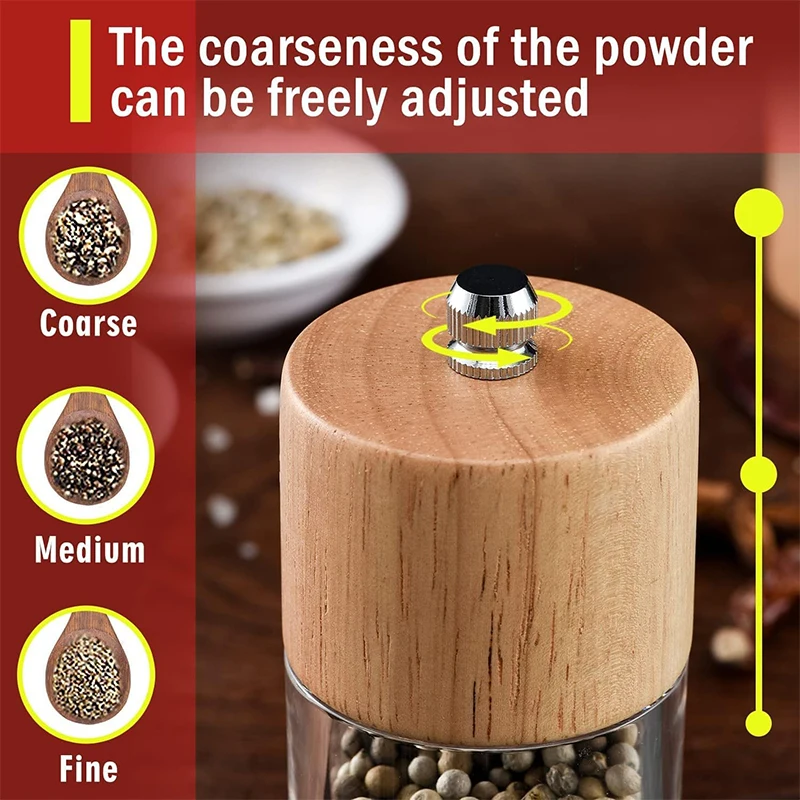 Salt and Pepper Grinder Set Manual Mills Shakers with Adjustable Ceramic Core 137 salt and pepper grinder