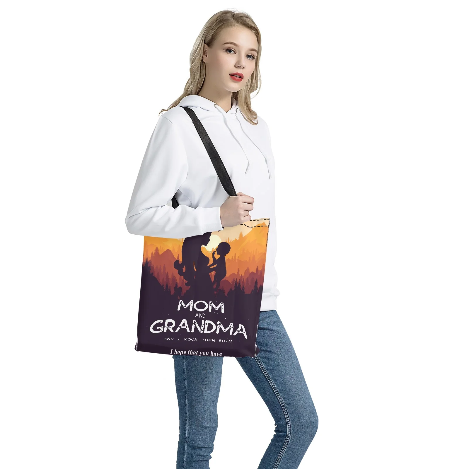 

Mother's Day Pattern Printting Shopper Bags Shopping Bag Tote Bag Shoulder Bag Canvas Bags Large Capacity College Handbag