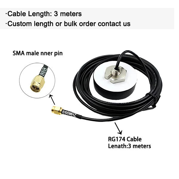 High-Performance Roof Mount Outdoor LoRa Antenna, 868 MHz