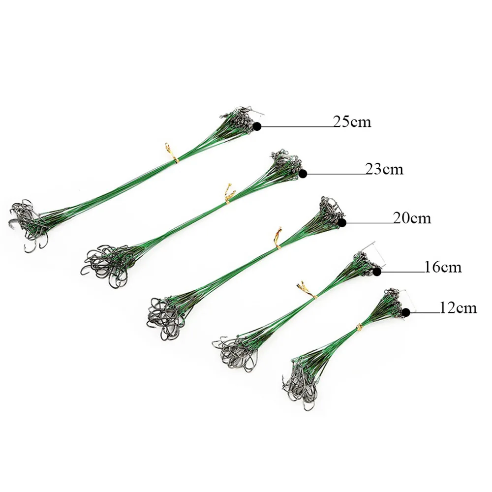 FLYSAND Anti-Bite Steel Fishing Line with Hook & Swivel, 50LB, 20-Pack, Multi-Color Fishing Tackle Set