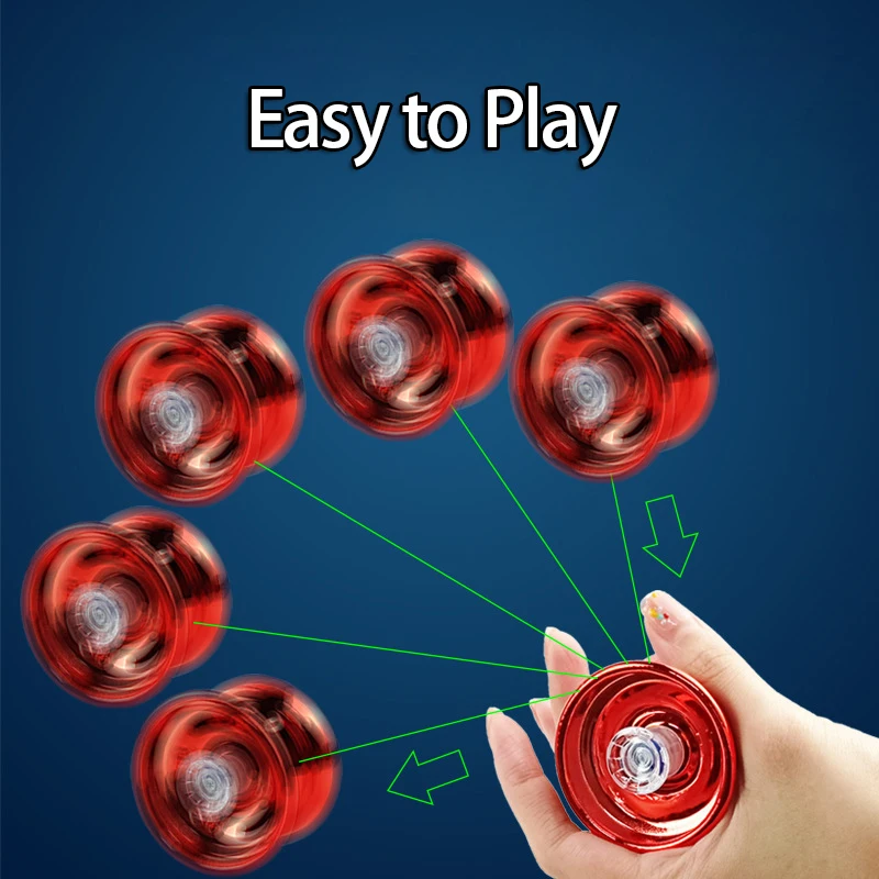 6 Colors Professional Yoyo Toy Aluminum Alloy Children Beginners Yo-Yos for Gift Yo-yo Finger Protector Accessories images - 6