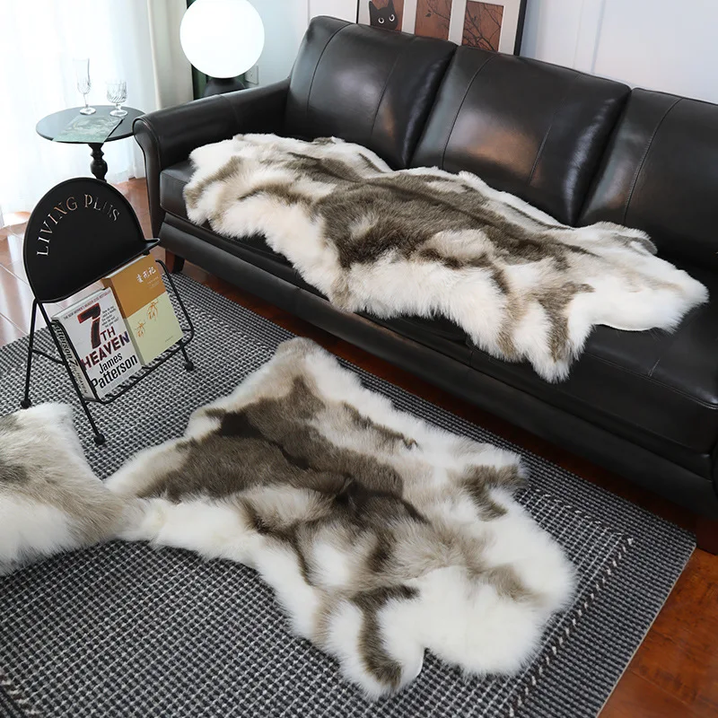 Faux Reindeer Fur Carpet Rug Plush Chair Cushion Sofa Cover Imitation Animal Leather Christmas Gift 5