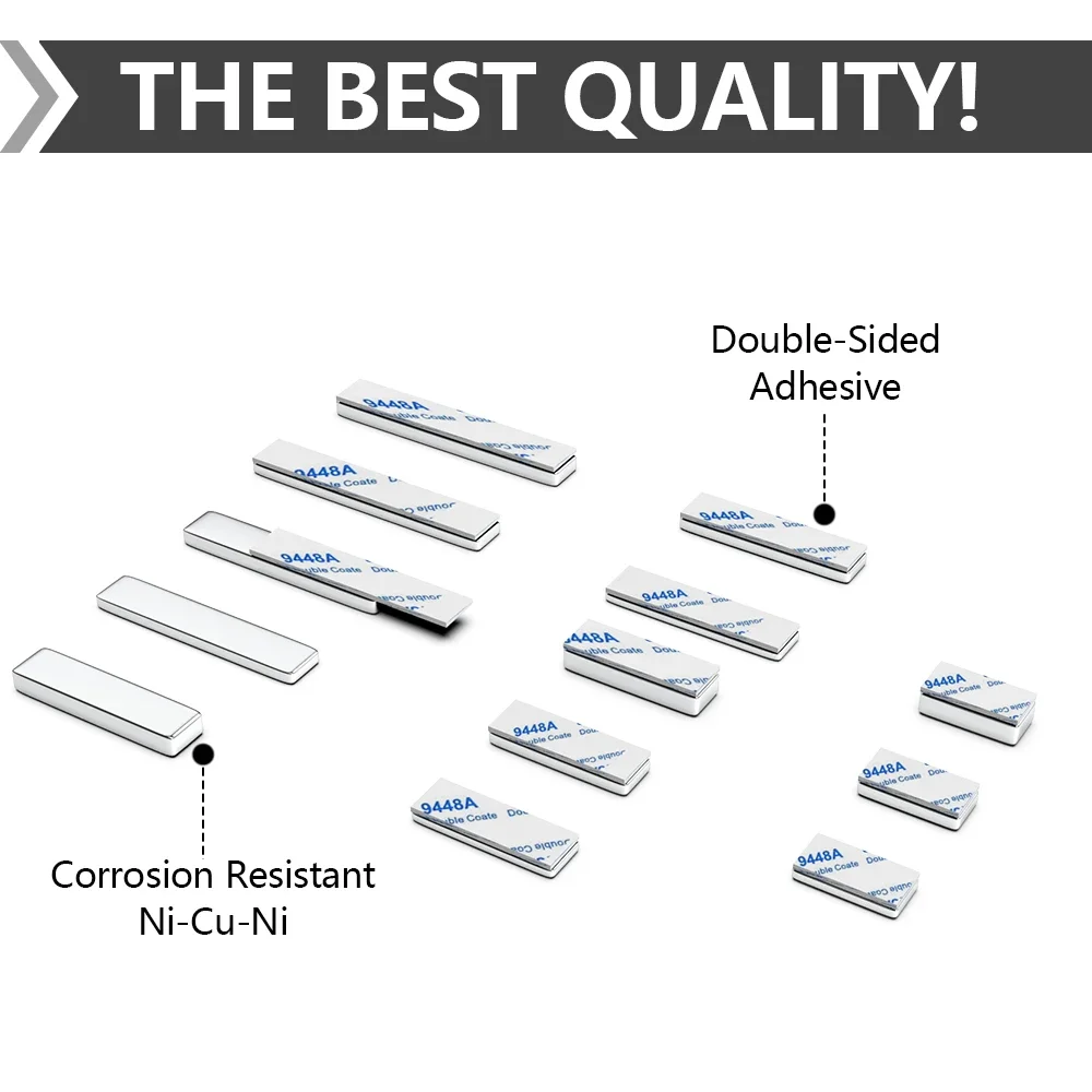 Neodymium Magnet Double-sided Adhesive Block NdfeB N35 Strong Permanent Refrigerator