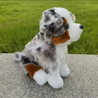 Australian Shepherd Dog High Fidelity Cute Plushie Dogs Plush Toys Lifelike Animals Simulation Stuffed Doll Toy Gifts For Kids 2