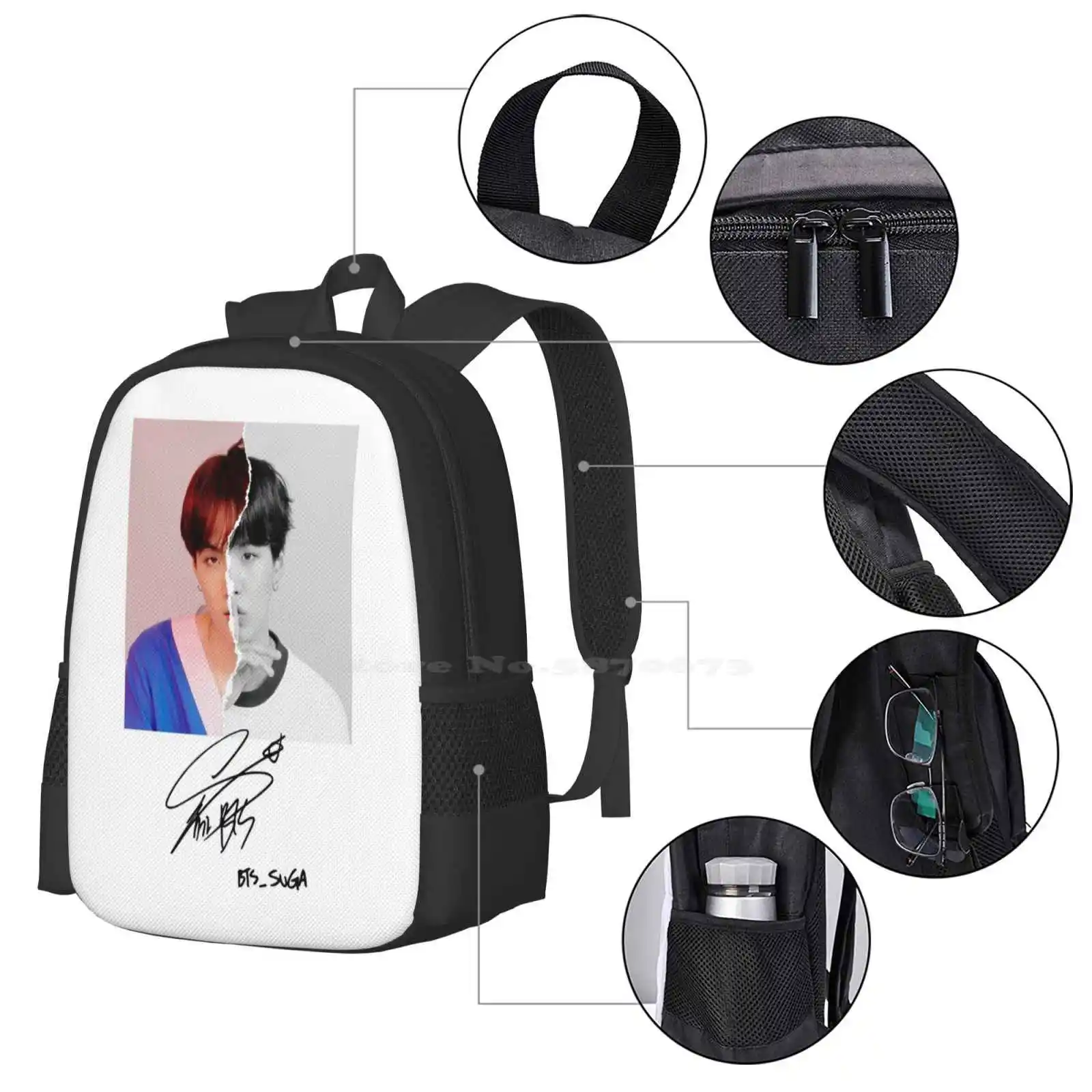 Suga Signature Fashion Pattern Design Travel Laptop School Backpack Bag  Kpop Army Min Yoongi Yoongi Suga Love Yourself You - AliExpress