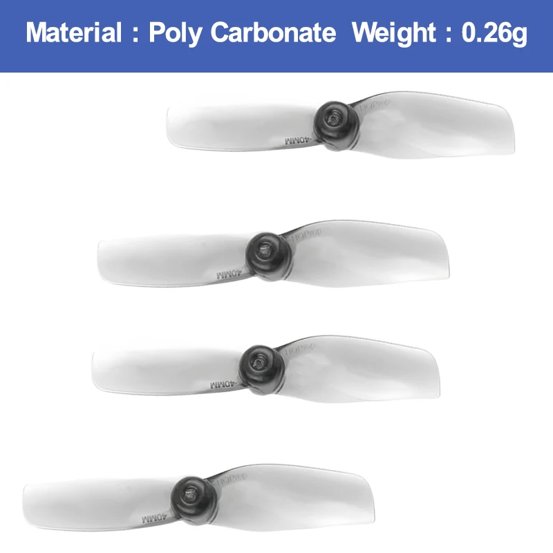 Hélices 40mm 2 pales pour drones FPV micro - Lot de 2 paires
