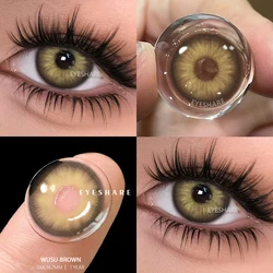 EYESHARE Natural Look Yearly Colored Contact Lenses - Brown, Blue, Gray, or Green (WUSU - BROWN)