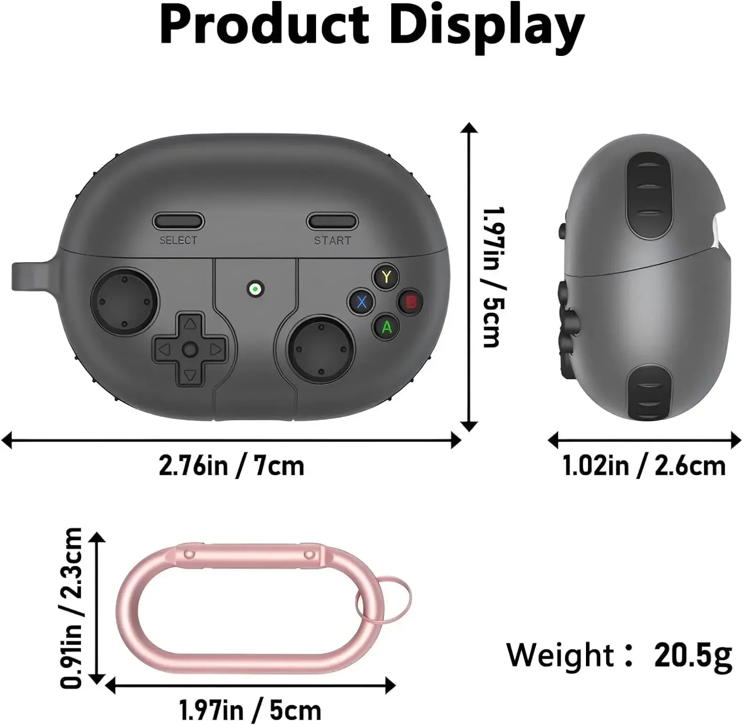Luxury Shockproof Earphone Case with Keychain