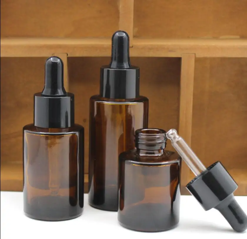 

20 мл бутылка с капельницей из коричневого стекла, сыворотка с эфирным маслом, тоник, жидкость для удаления пятен, гиалуроновая кислота, Туалетная косметическая упаковка для ухода за кожей